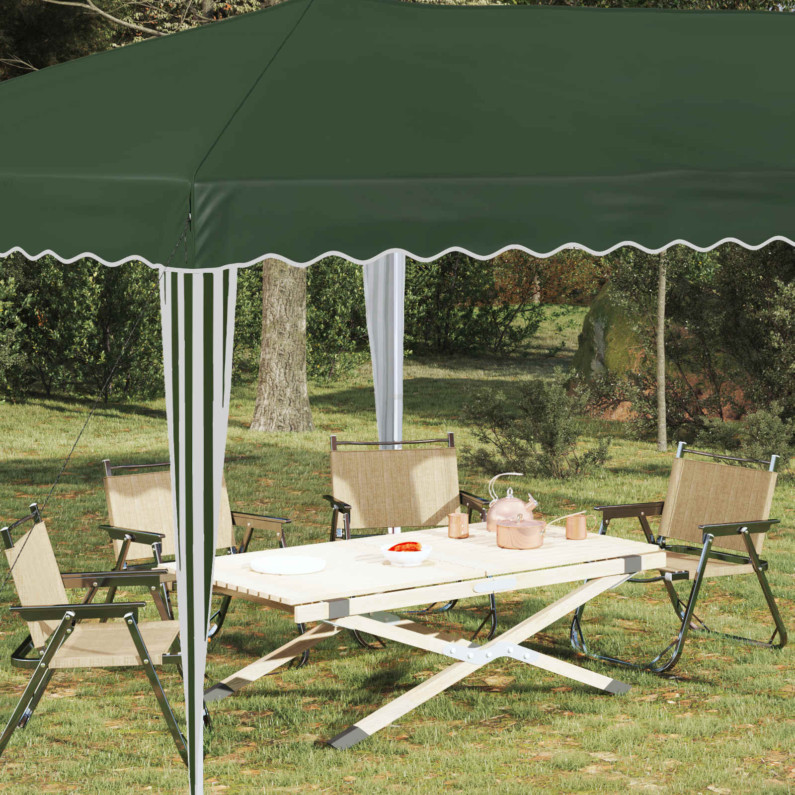 Pop-up šventinis palapinė 575 x 290 x 245 cm Žalia
