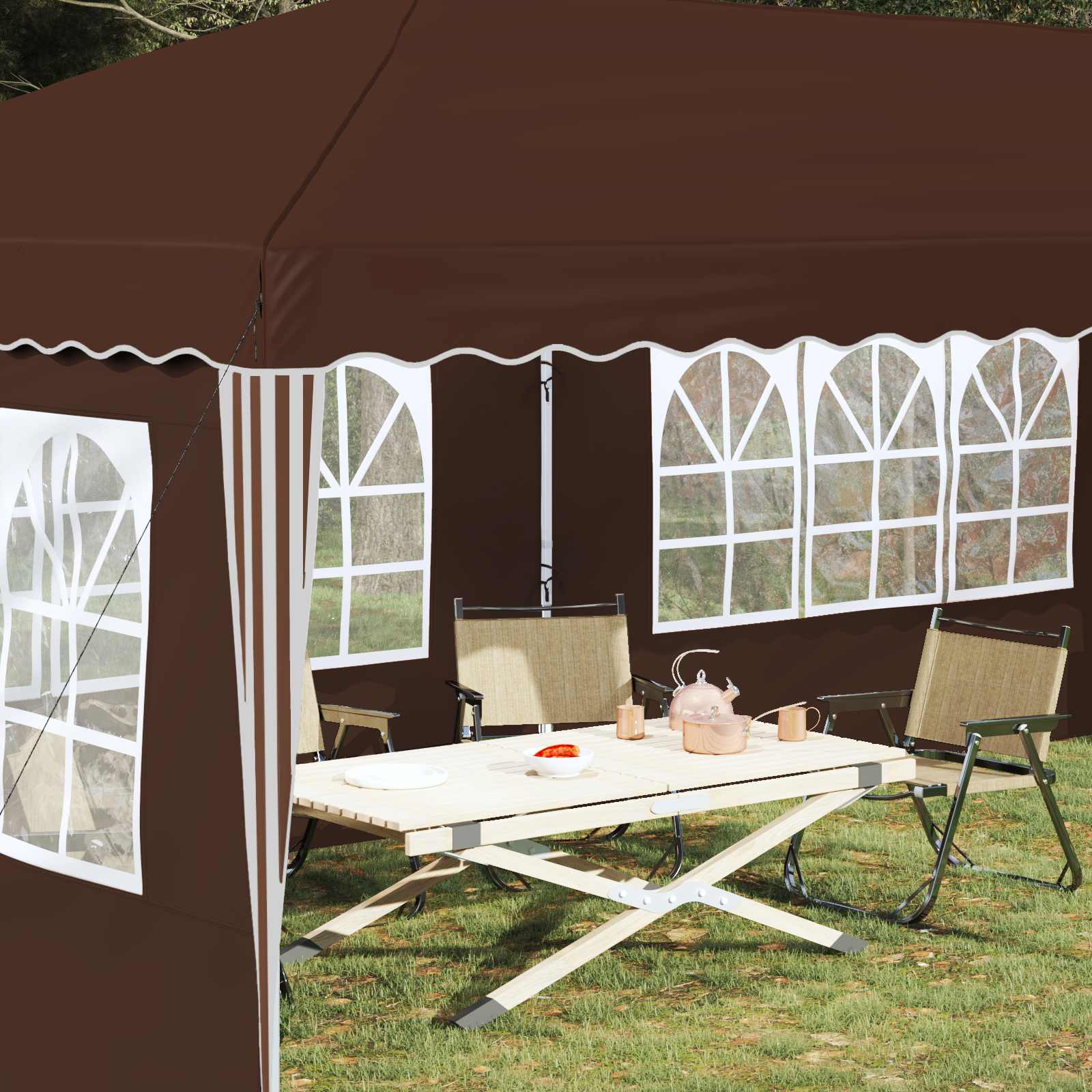 Pop-up šventinis palapinė 575 x 289 x 245 cm Ruda