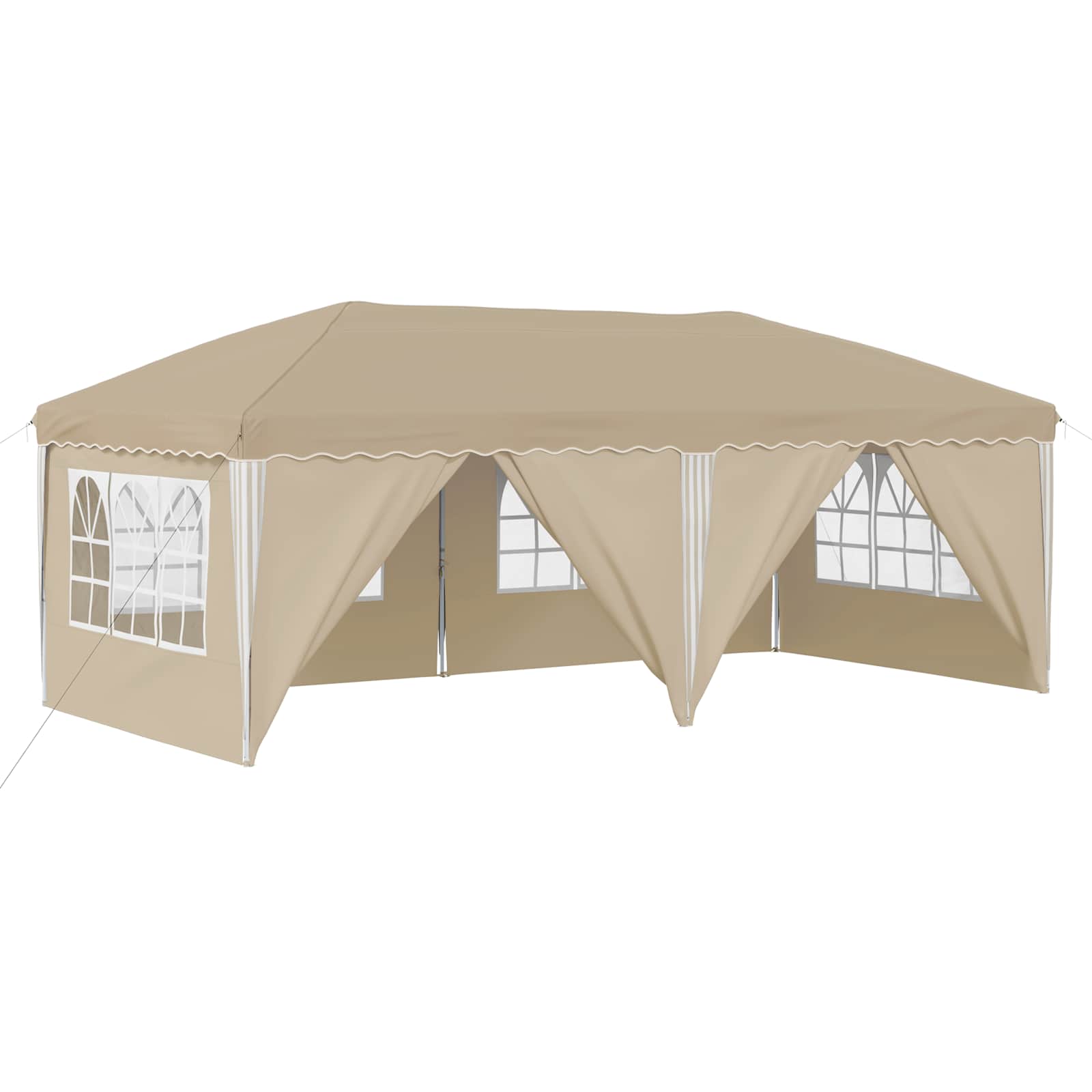 Pop-up svētku telts 575 x 288 x 245 cm krēmkrāsa