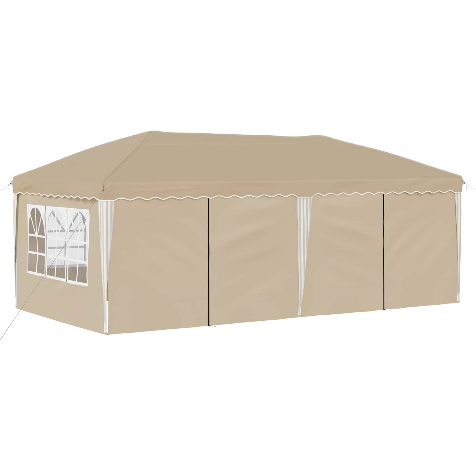 Pop-up svētku telts 575 x 288 x 245 cm krēmkrāsa