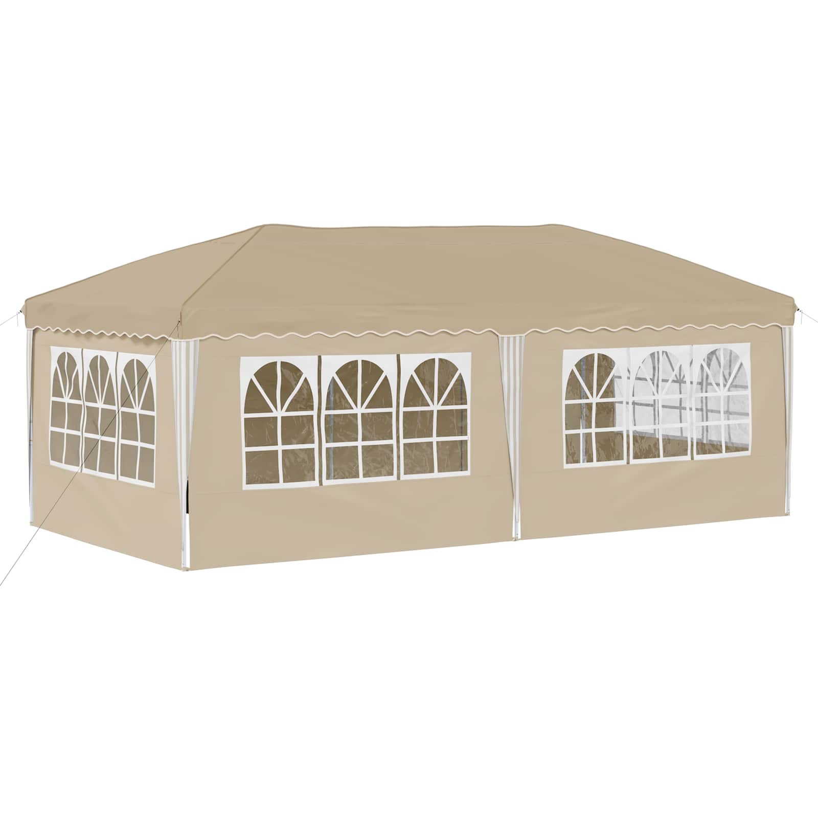 Pop-up svētku telts 575 x 288 x 245 cm krēmkrāsa