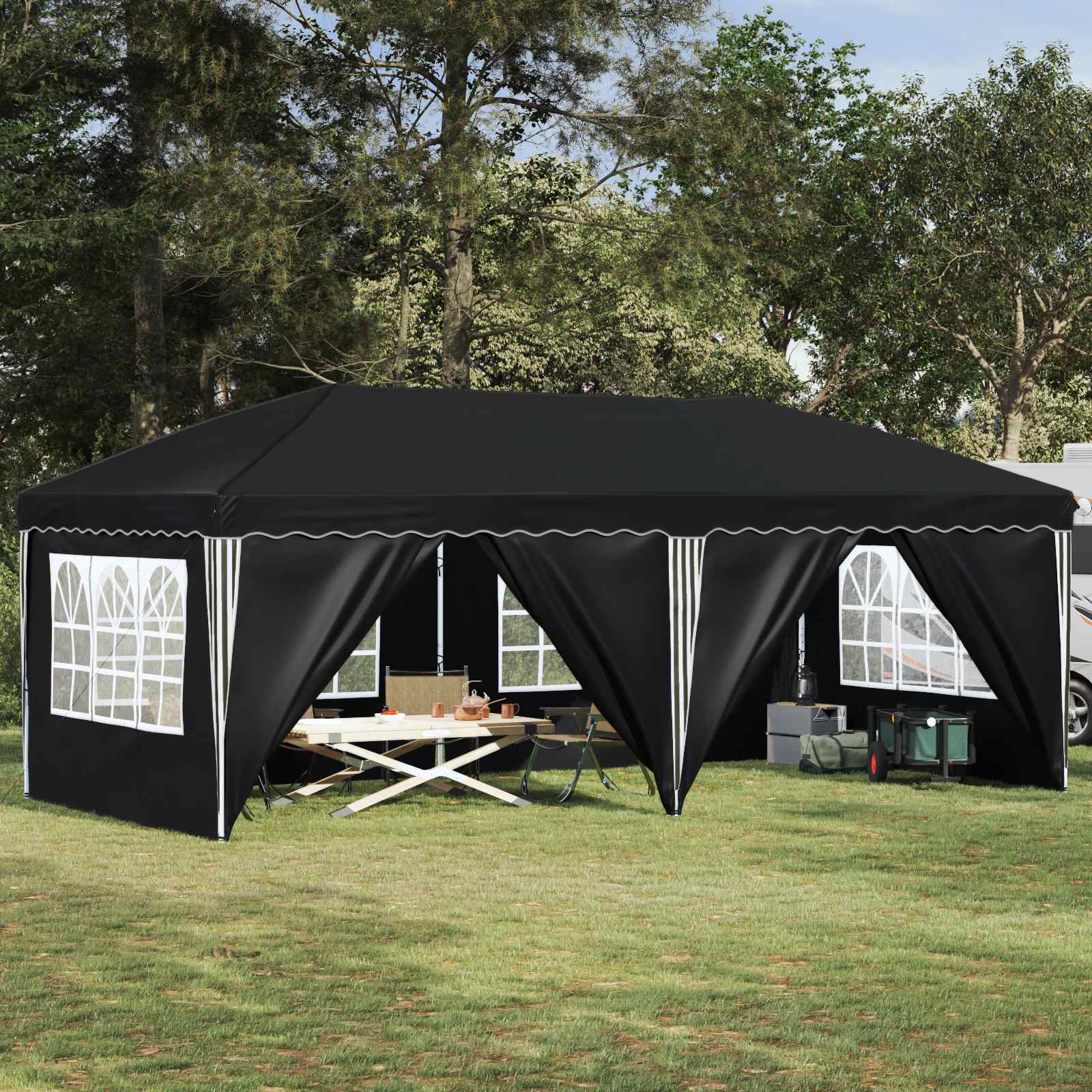 Pop-up šventinis palapinė 575 x 288 x 245 cm Antracito