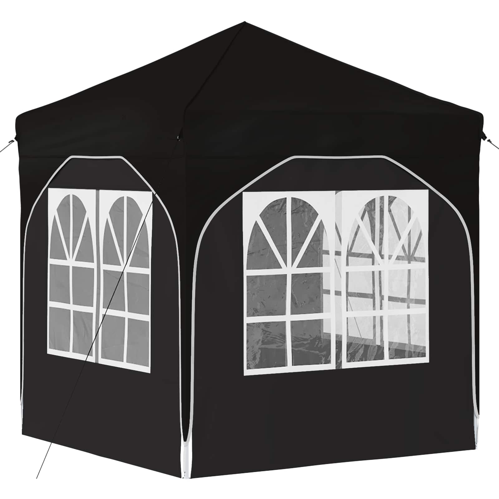 Pop-up šventinis palapinė 192 x 192 x 245 cm Juoda