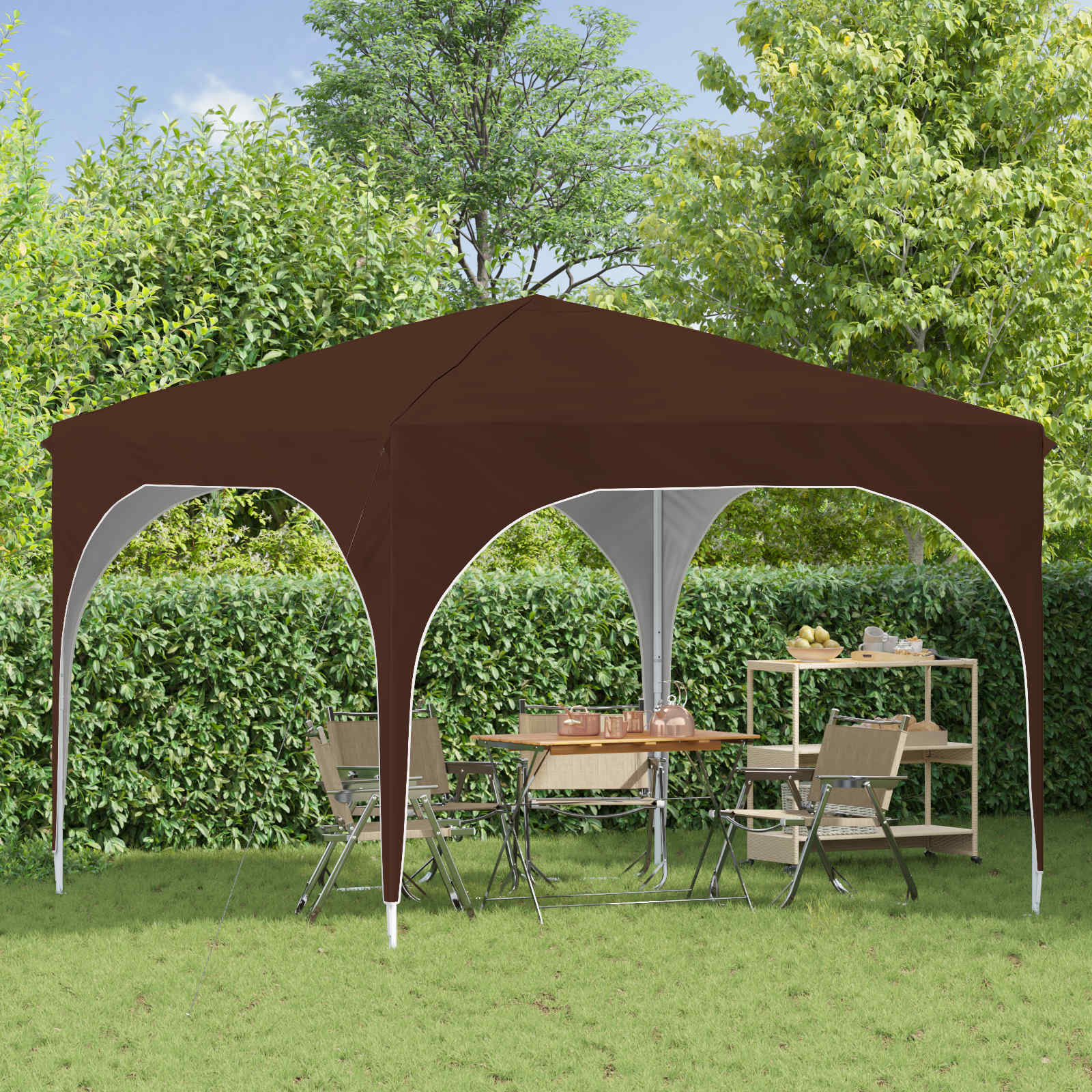 Pop-up šventinis palapinė 290 x 290 x 245 cm Ruda