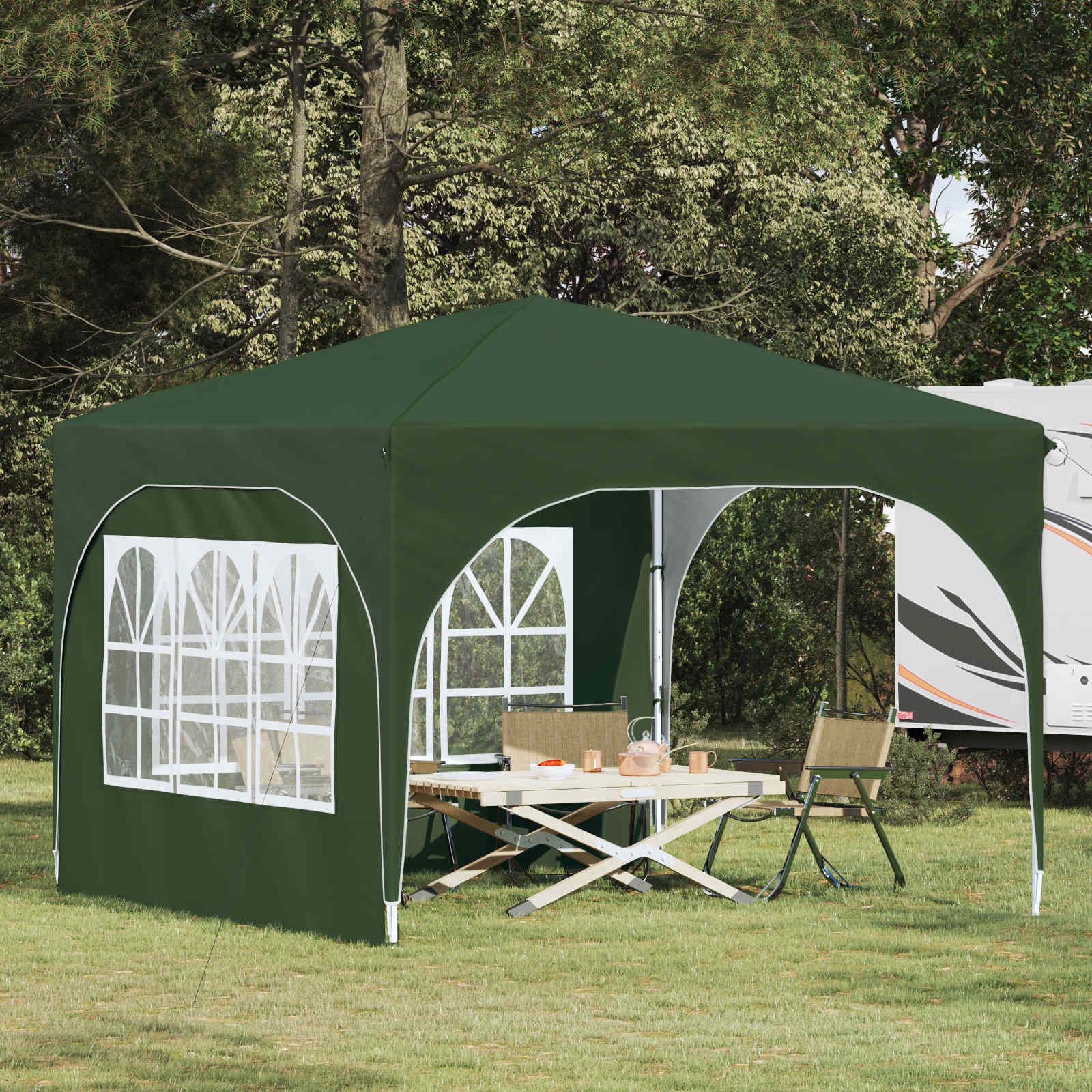 Pop-up ballīšu telts 290 x 290 x 245 cm Zaļa