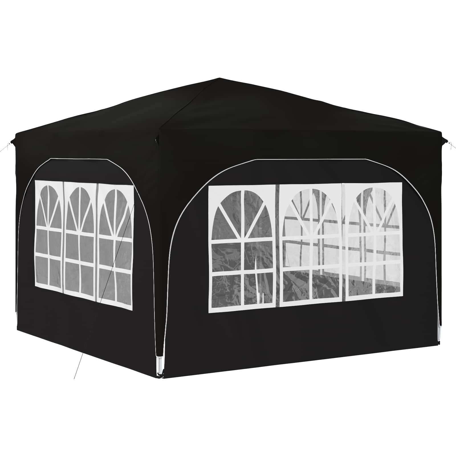 Pop-up šventinis palapinė 290 x 290 x 245 cm Juoda
