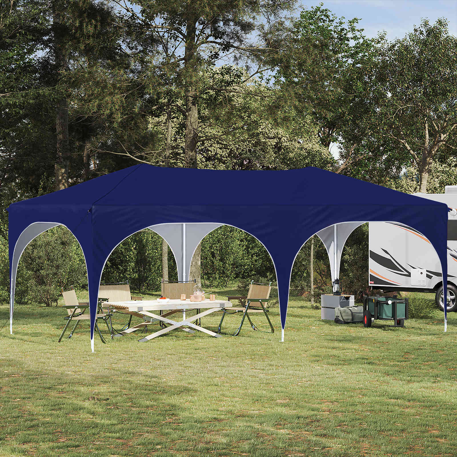 Pop-up šventinis palapinė Mėlyna 575 x 288 x 245 cm