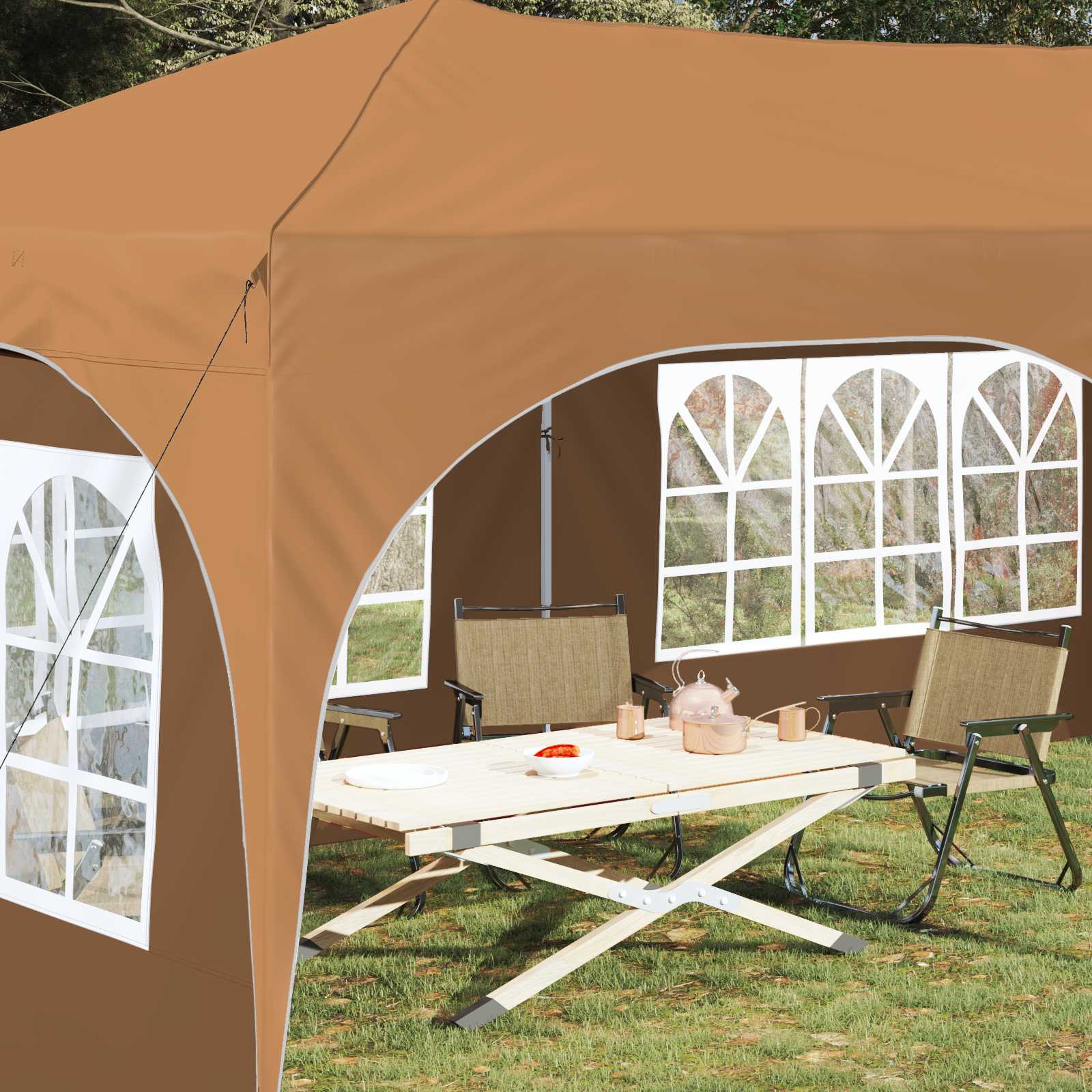 Pop-up šventinis palapinė Smėlio 575 x 288 x 245 cm