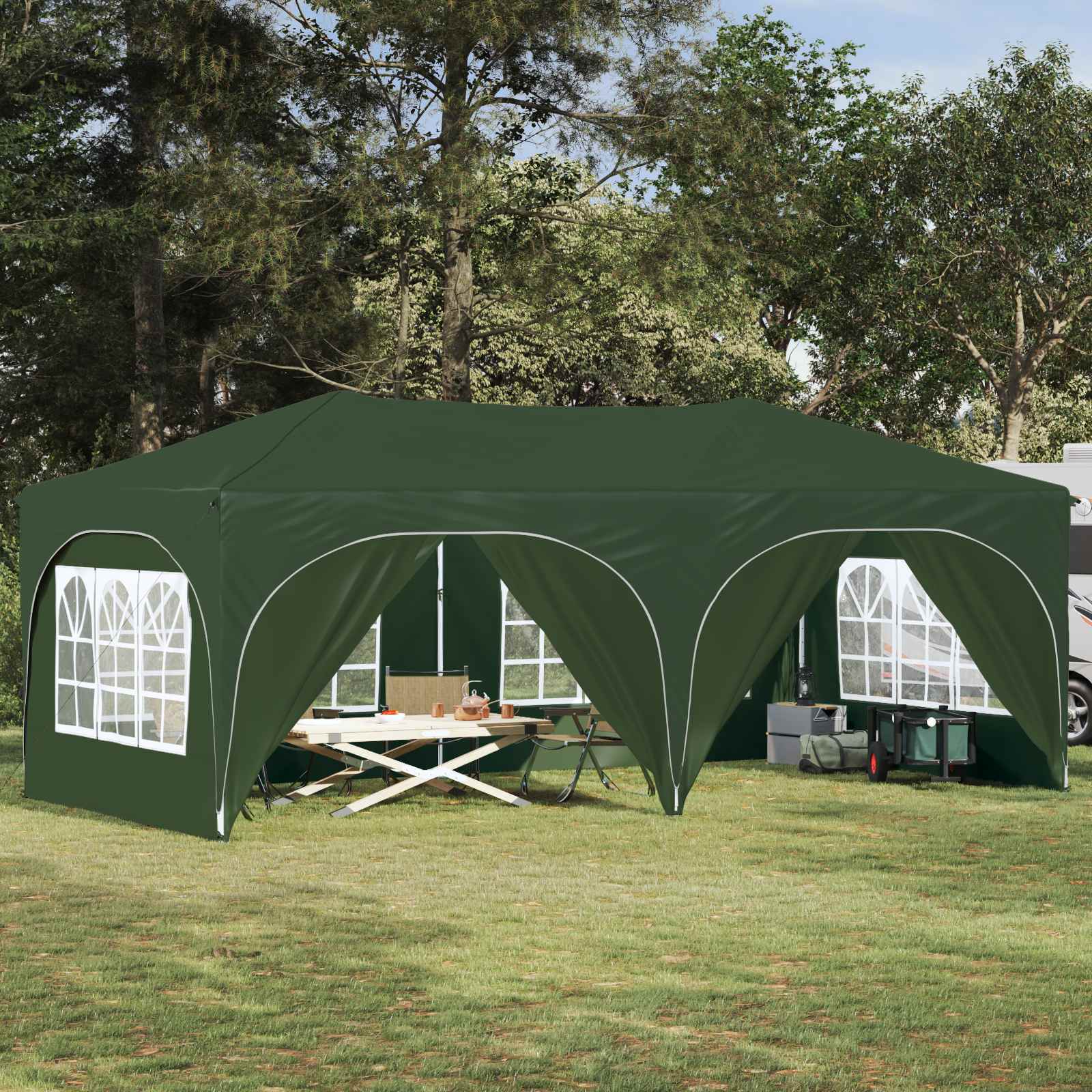 Pop-up šventinis palapinė Žalia 575 x 288 x 245 cm