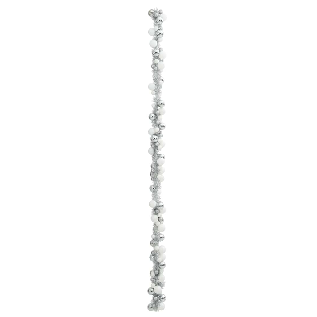 Kalėdų rutulių girlianda Balta ir sidabrinė 186 cm Polystirenas