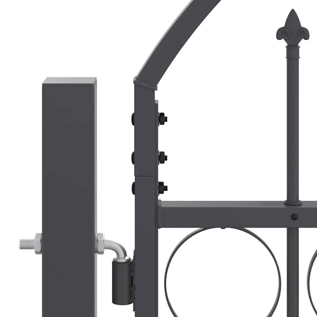 Garden Gate with Arched Top Grey 500 x 75 cm