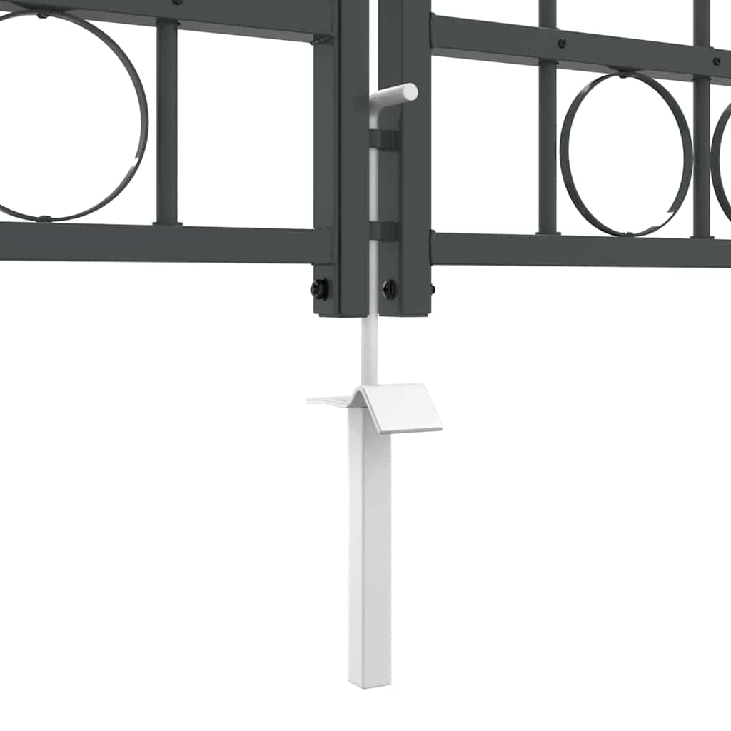 Garden Gate with Arched Top Grey 500 x 75 cm