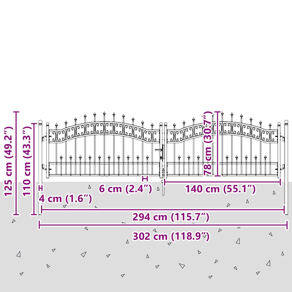 Tvora su Kalas ant Viršaus su užraktu Pilka 305 x 75 cm Plienas