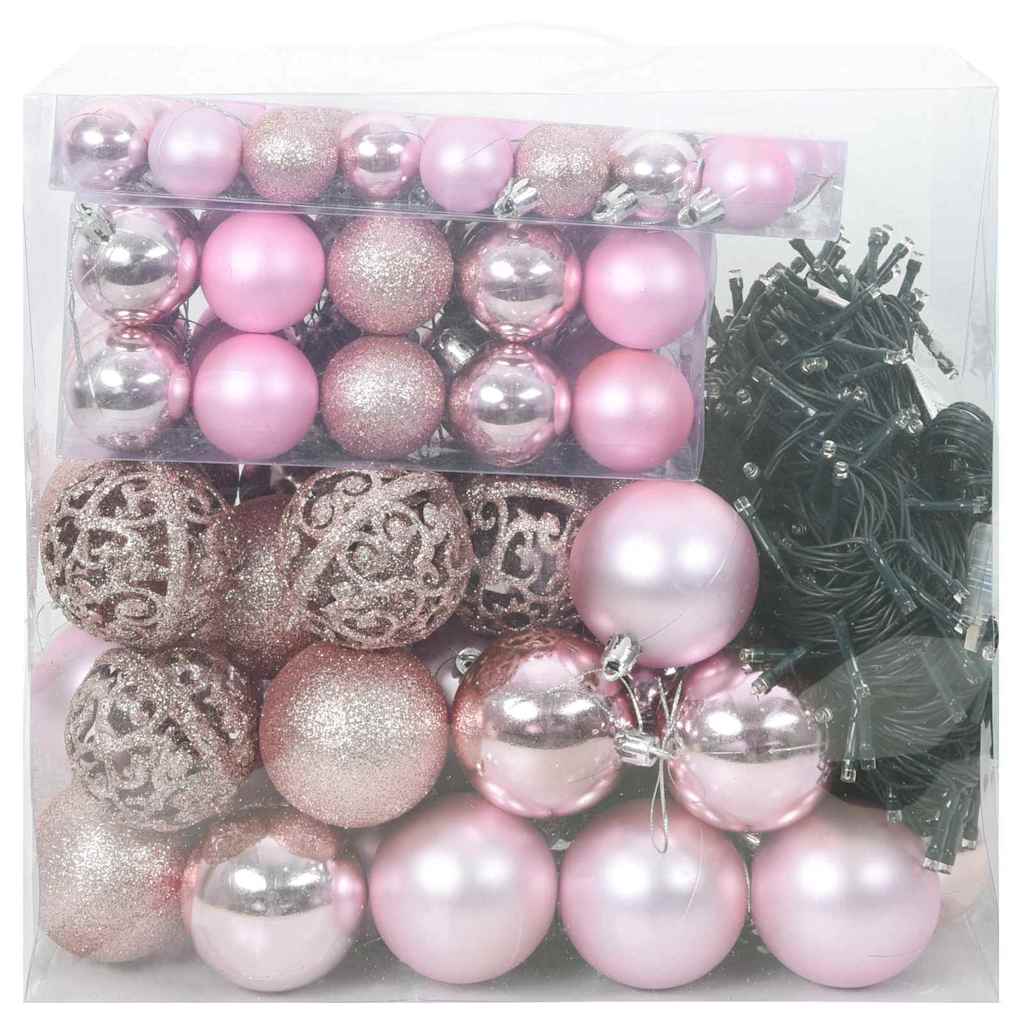 Kalėdinių Kraitės Rinkinys su 300 LED 120 pcs Rožinė Plastmasė SNOWHEART