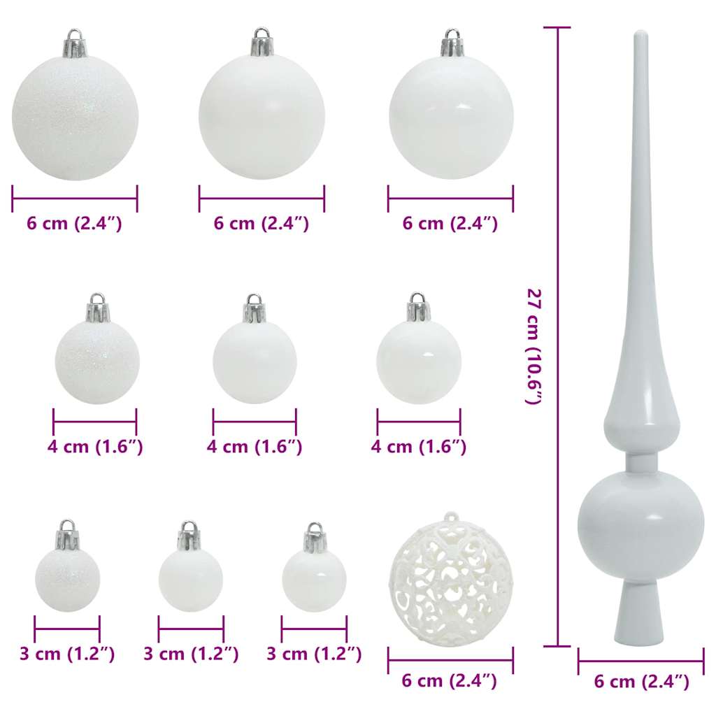 Kalėdinių Kraitės Rinkinys su 300 LED 120 pcs Balta Plastmasė