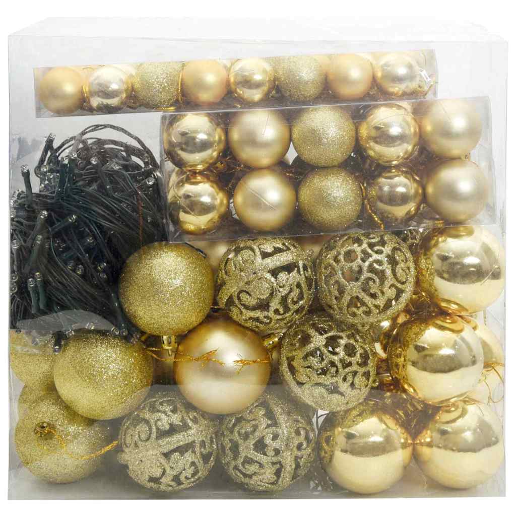 Kalėdinių Kraitės Rinkinys su 300 LED 120 pcs Auksinė Plastmasė