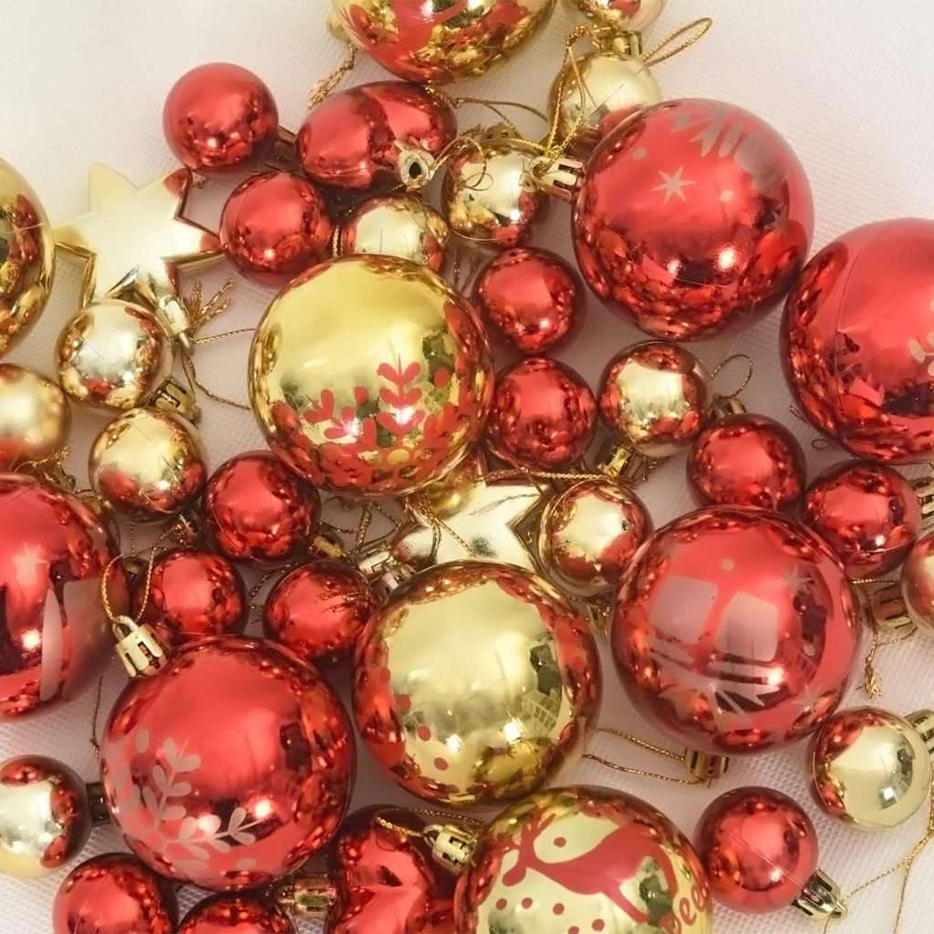 Kalėdinių Kraitės Rinkinys 40 pcs Auksinė ir raudona Plastmasė