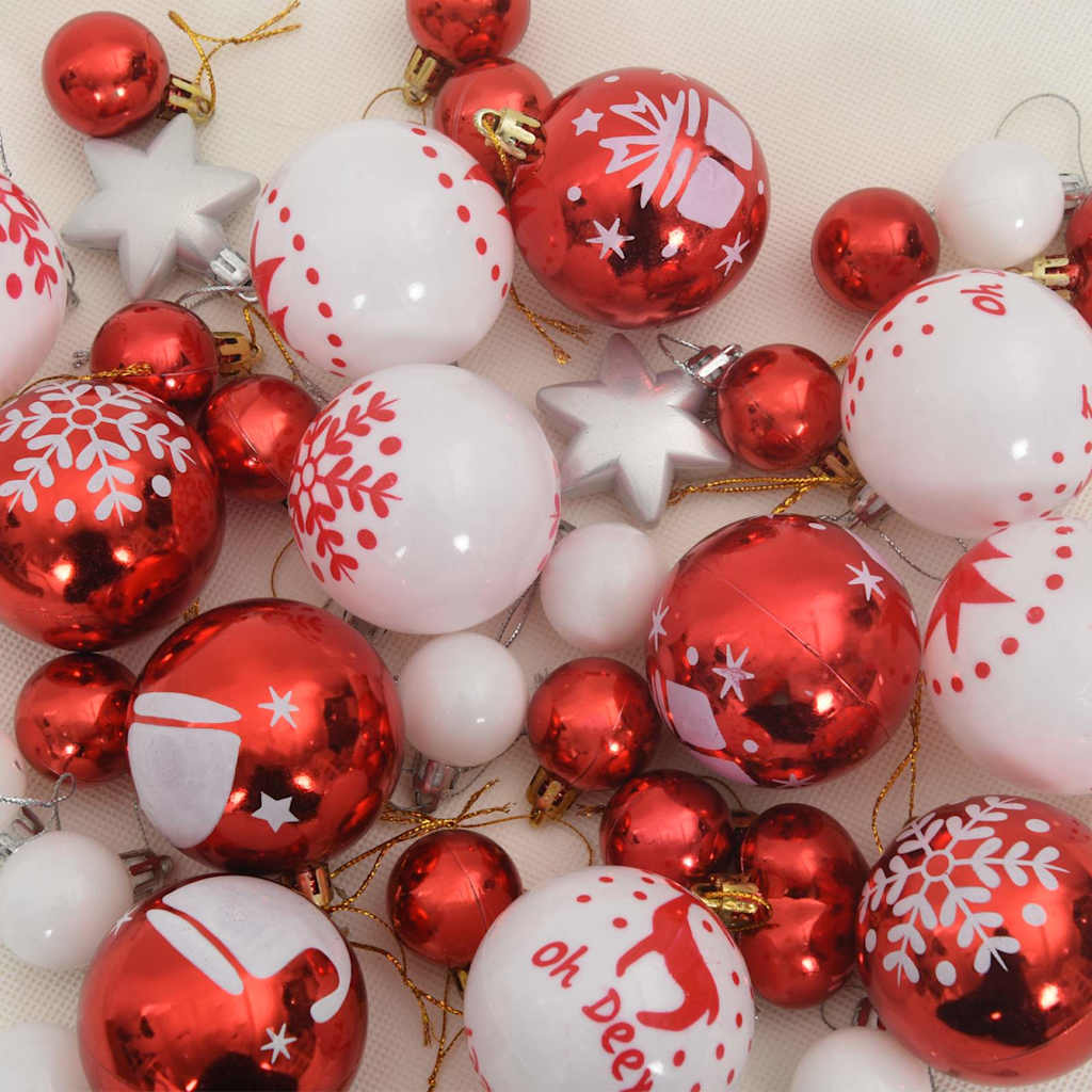Kalėdinių Kraitės Rinkinys 40 pcs Raudona ir balta Plastmasė