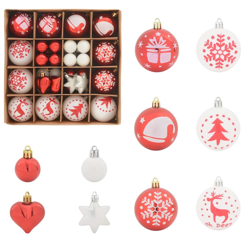 Kalėdinių Kraitės Rinkinys 40 pcs Raudona ir balta Plastmasė