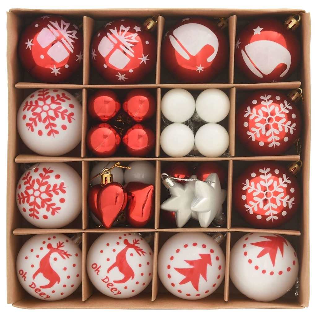 Kalėdinių Kraitės Rinkinys 40 pcs Raudona ir balta Plastmasė