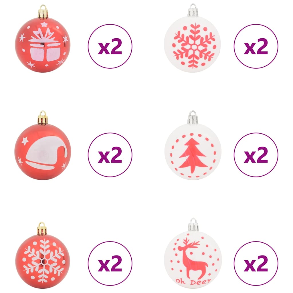 Kalėdinių Kraitės Rinkinys 40 pcs Raudona ir balta Plastmasė