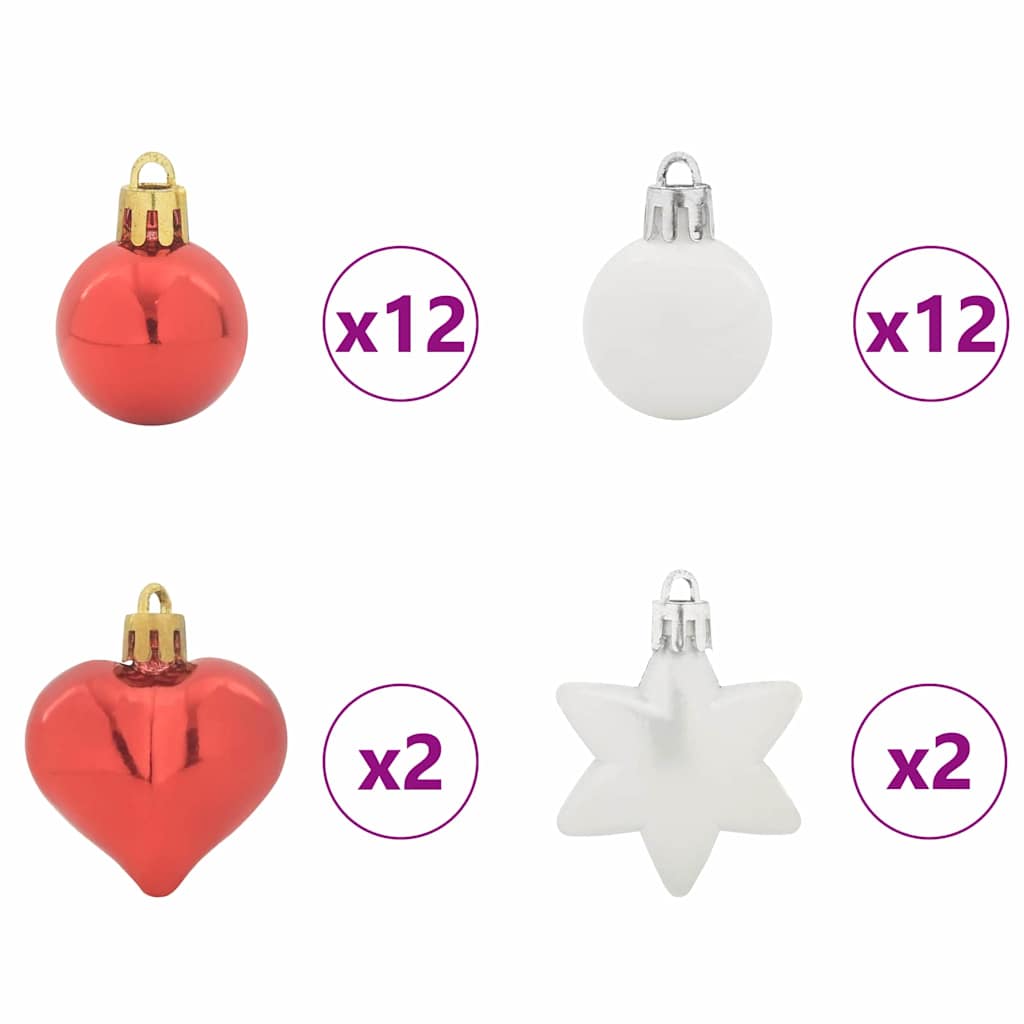 Kalėdinių Kraitės Rinkinys 40 pcs Raudona ir balta Plastmasė
