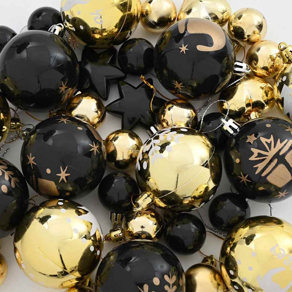 Kalėdinių Kraitės Rinkinys 40 pcs Juodas ir auksinis Plastmasė