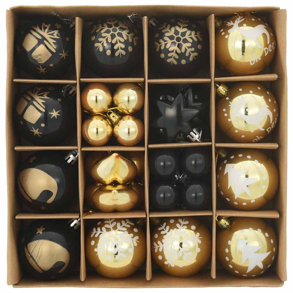 Kalėdinių Kraitės Rinkinys 40 pcs Juodas ir auksinis Plastmasė