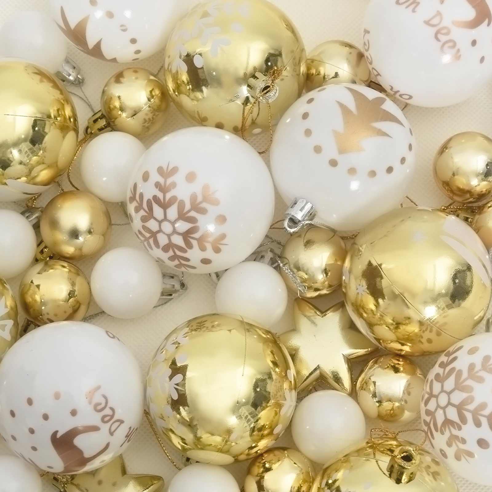 Kalėdinių Kraitės Rinkinys 40 pcs Balta ir auksinė Plastmasė