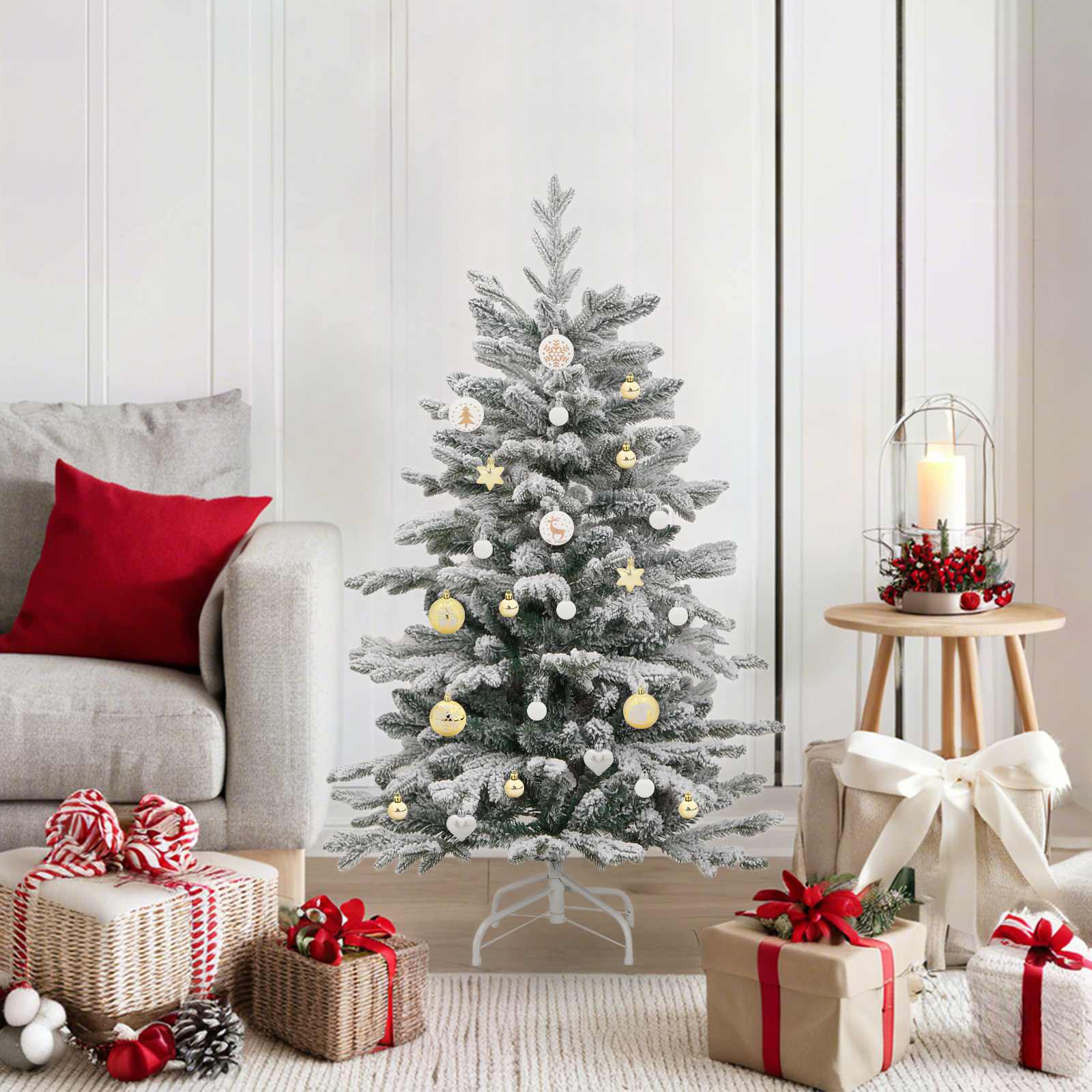 Kalėdinių Kraitės Rinkinys 40 pcs Balta ir auksinė Plastmasė