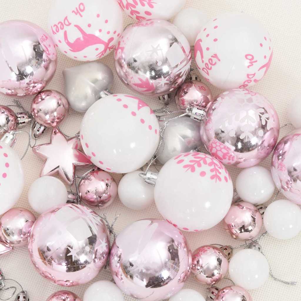 Kalėdinių Kraitės Rinkinys 40 pcs Balta ir rožinė Plastmasė