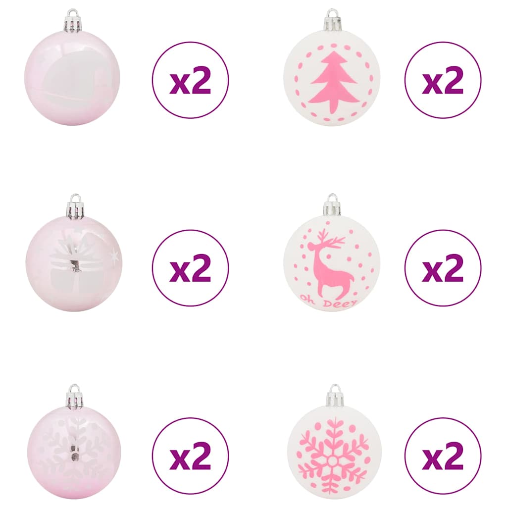 Kalėdinių Kraitės Rinkinys 40 pcs Balta ir rožinė Plastmasė