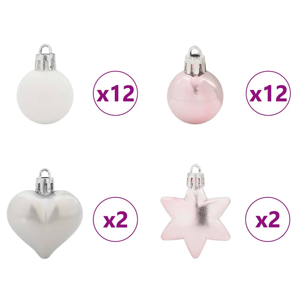 Kalėdinių Kraitės Rinkinys 40 pcs Balta ir rožinė Plastmasė