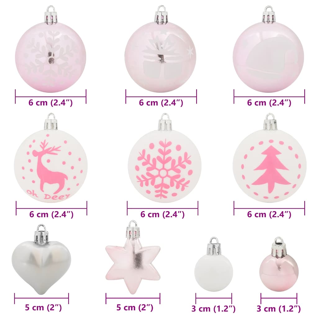 Kalėdinių Kraitės Rinkinys 40 pcs Balta ir rožinė Plastmasė