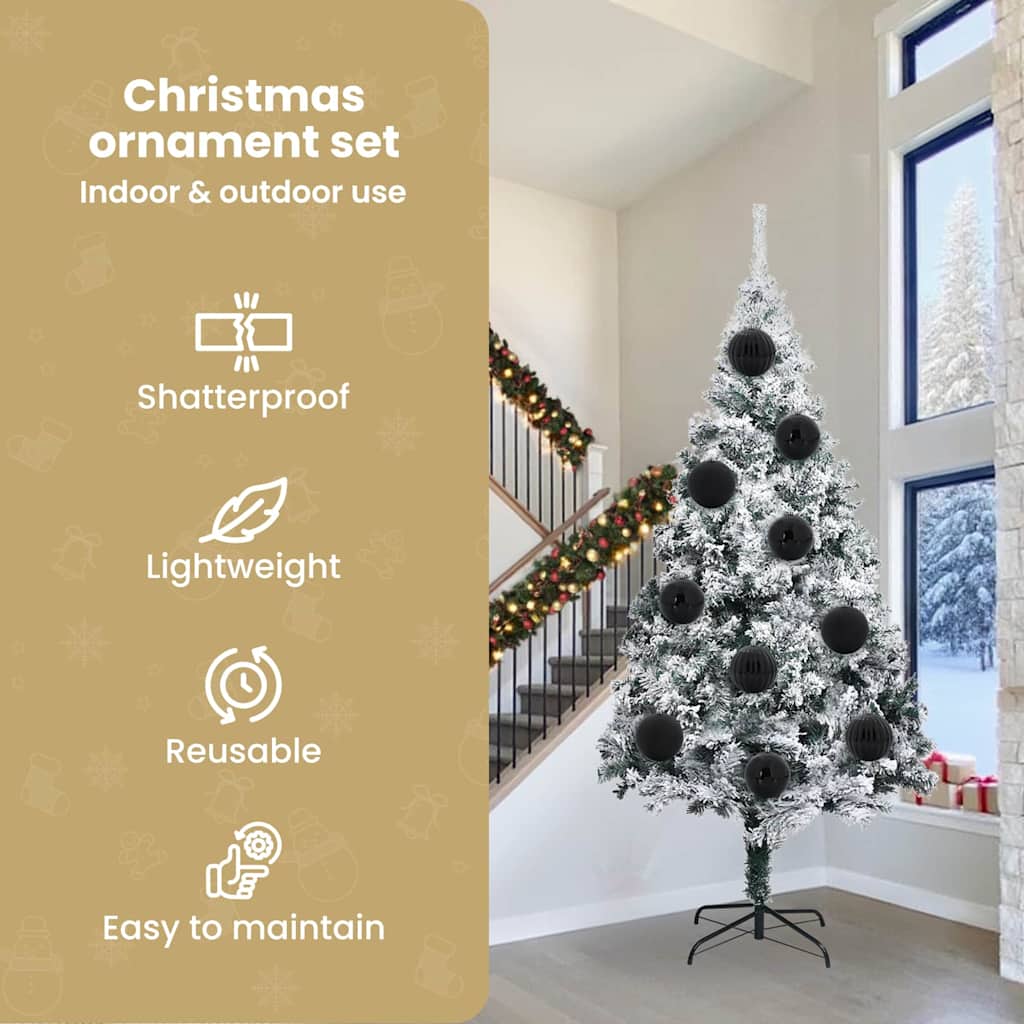 Christmas Basket Set 3 pcs Black XXL