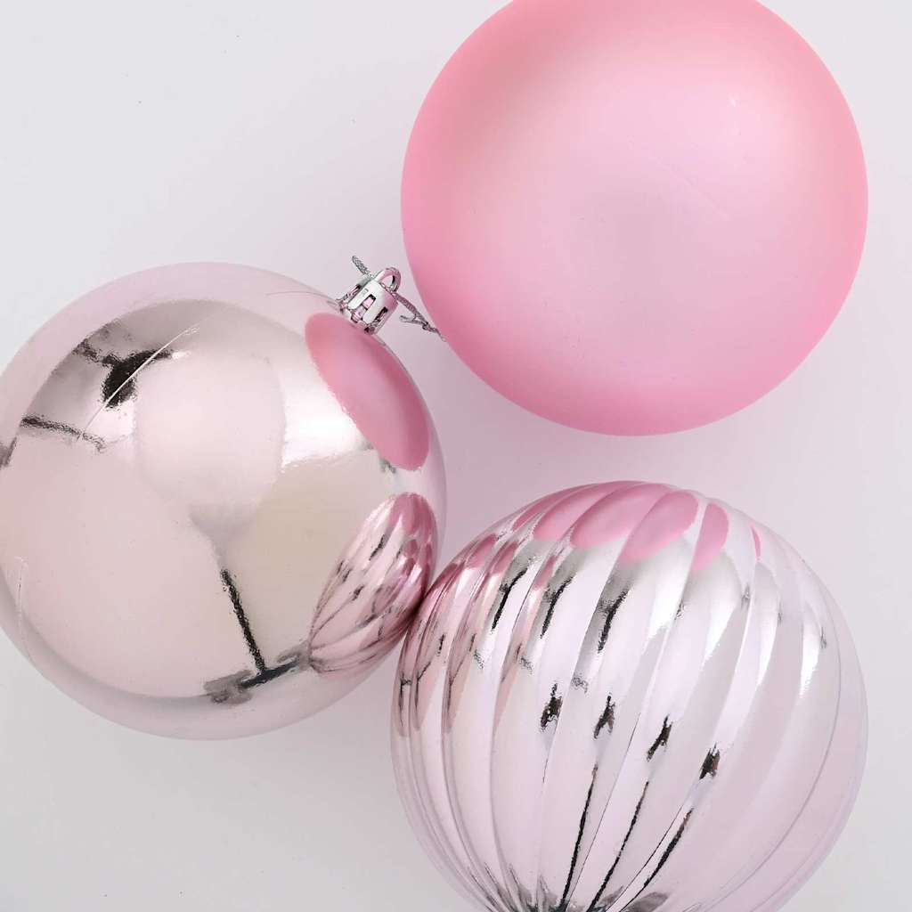 Kalėdų Burbulų Rinkinys XL 15 vnt. Rožinė Ø 10 cm Plastmasė