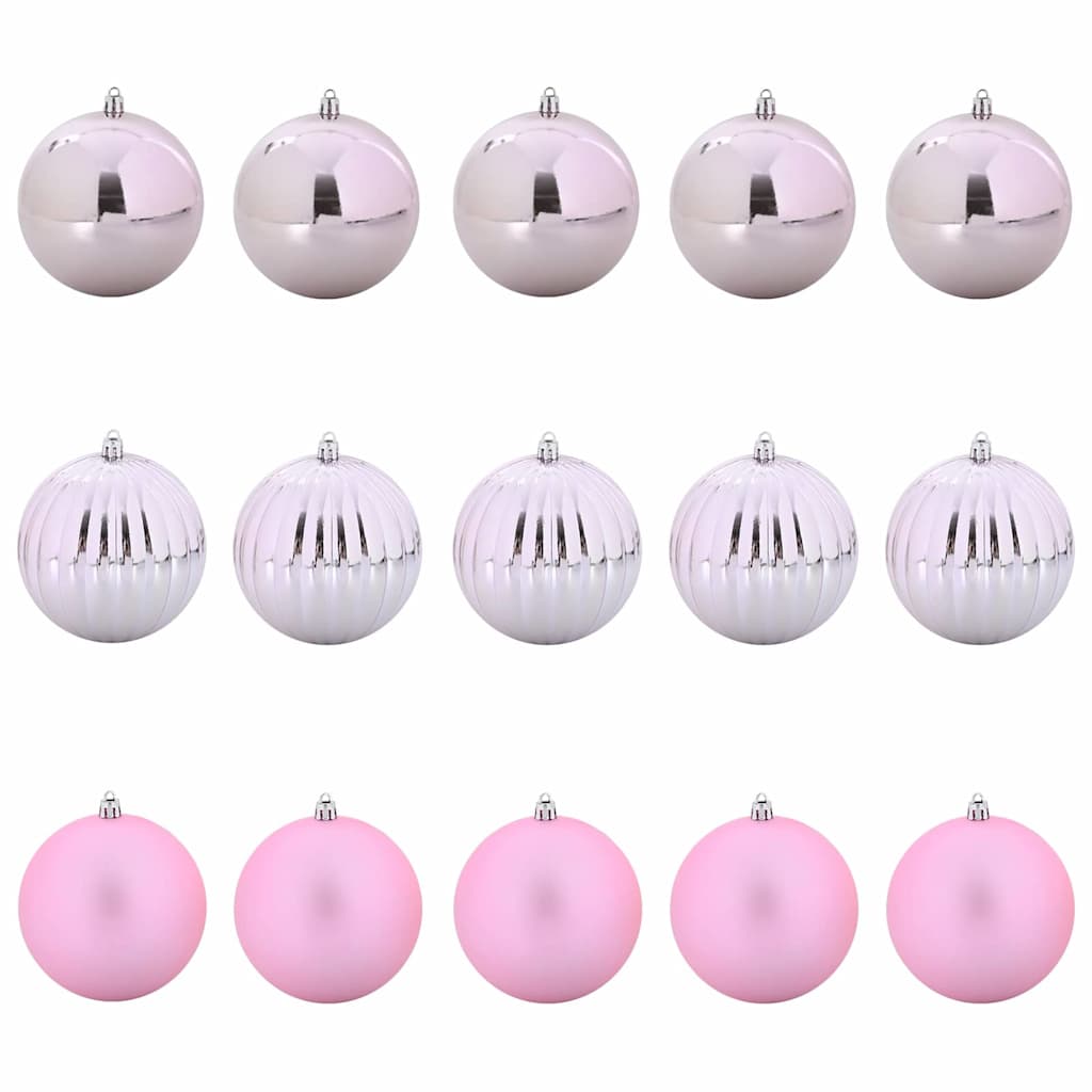 Kalėdų Burbulų Rinkinys XL 15 vnt. Rožinė Ø 10 cm Plastmasė