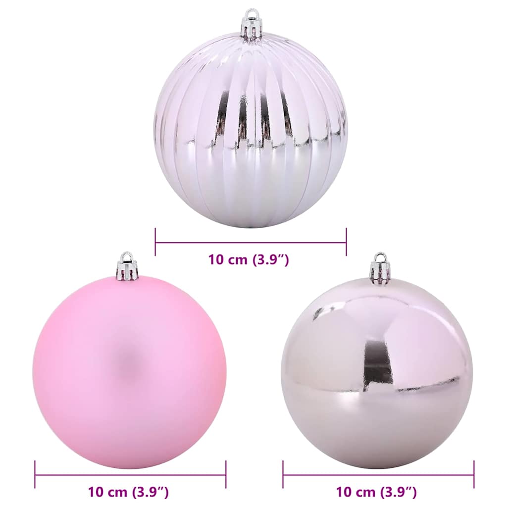 Kalėdų Burbulų Rinkinys XL 15 vnt. Rožinė Ø 10 cm Plastmasė