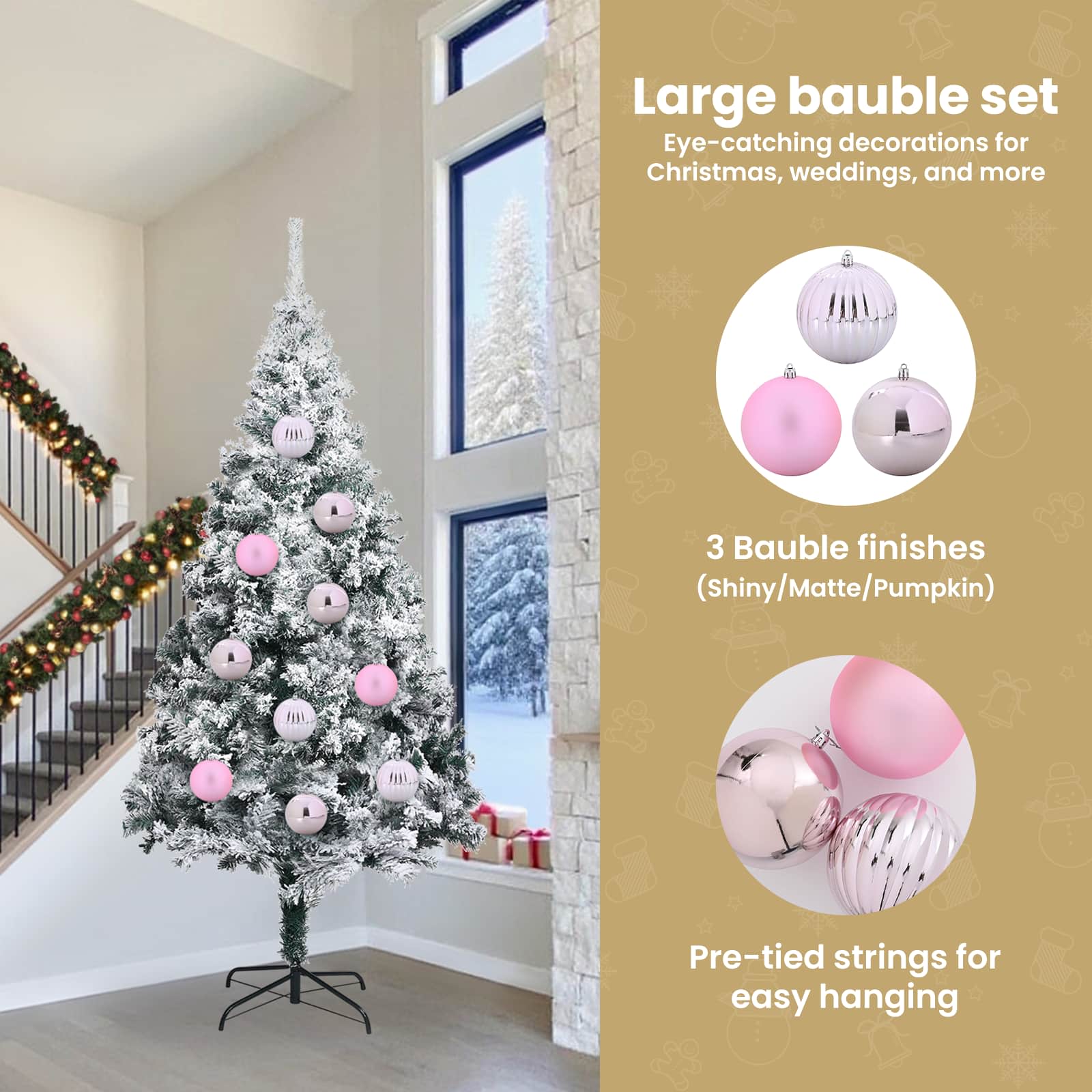 Kalėdinis Kabinamas Rinkinys XXL 4 pcs Rožinė Plastmasė