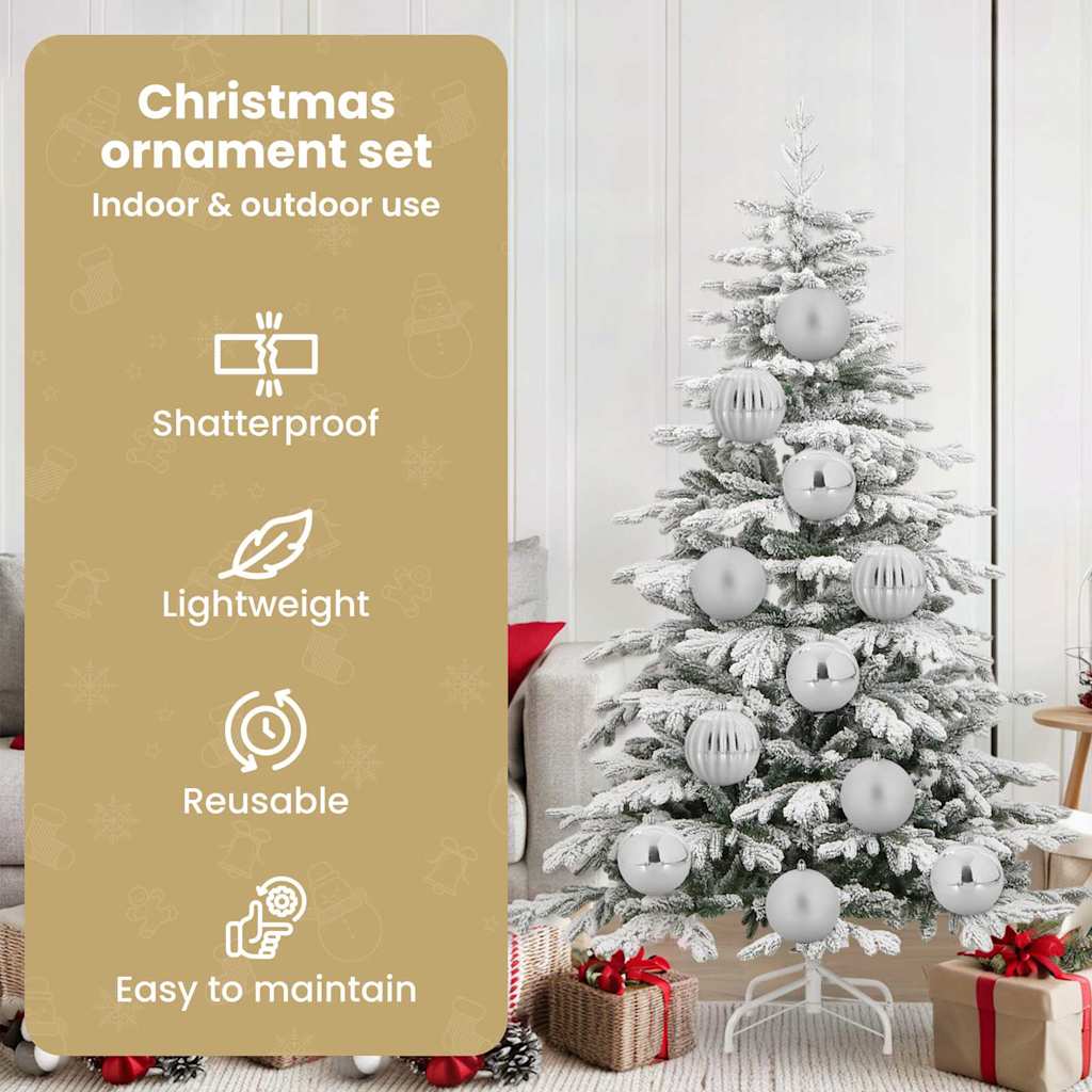 Christmas Basket Set 9 pcs Silver XL