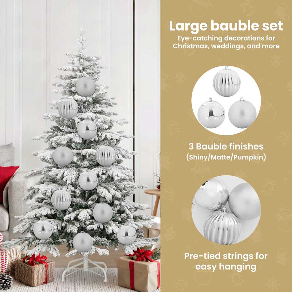 Christmas Basket Set 9 pcs Silver XL