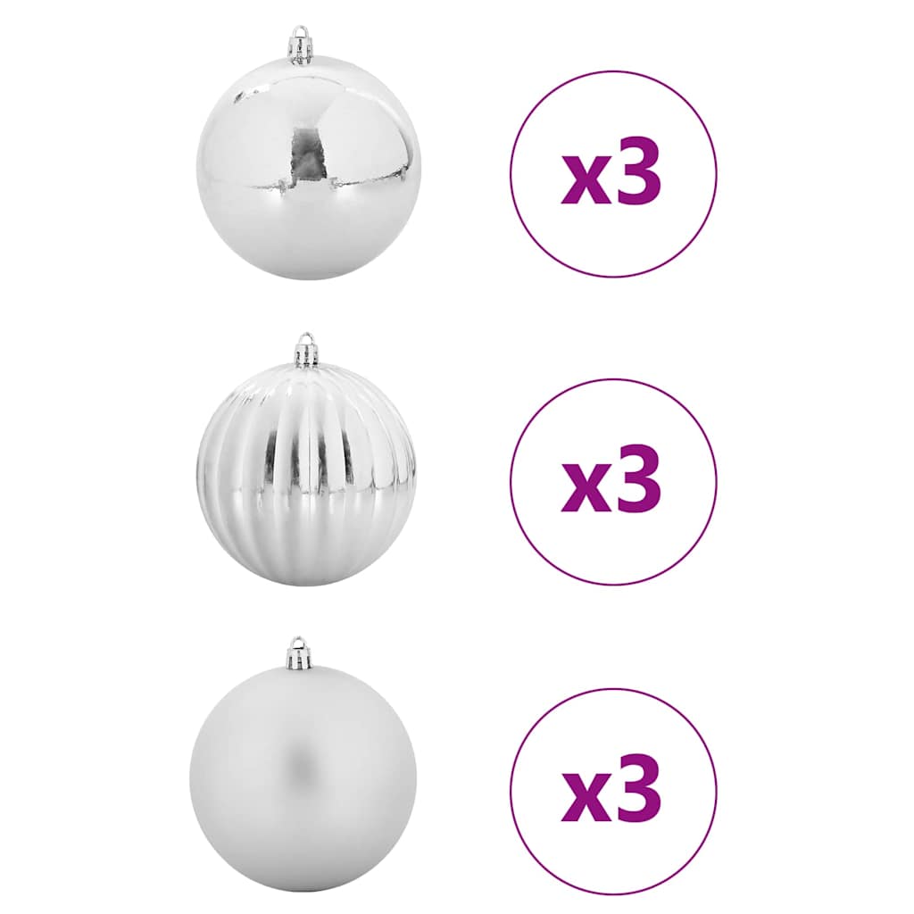 Christmas Basket Set 9 pcs Silver XL
