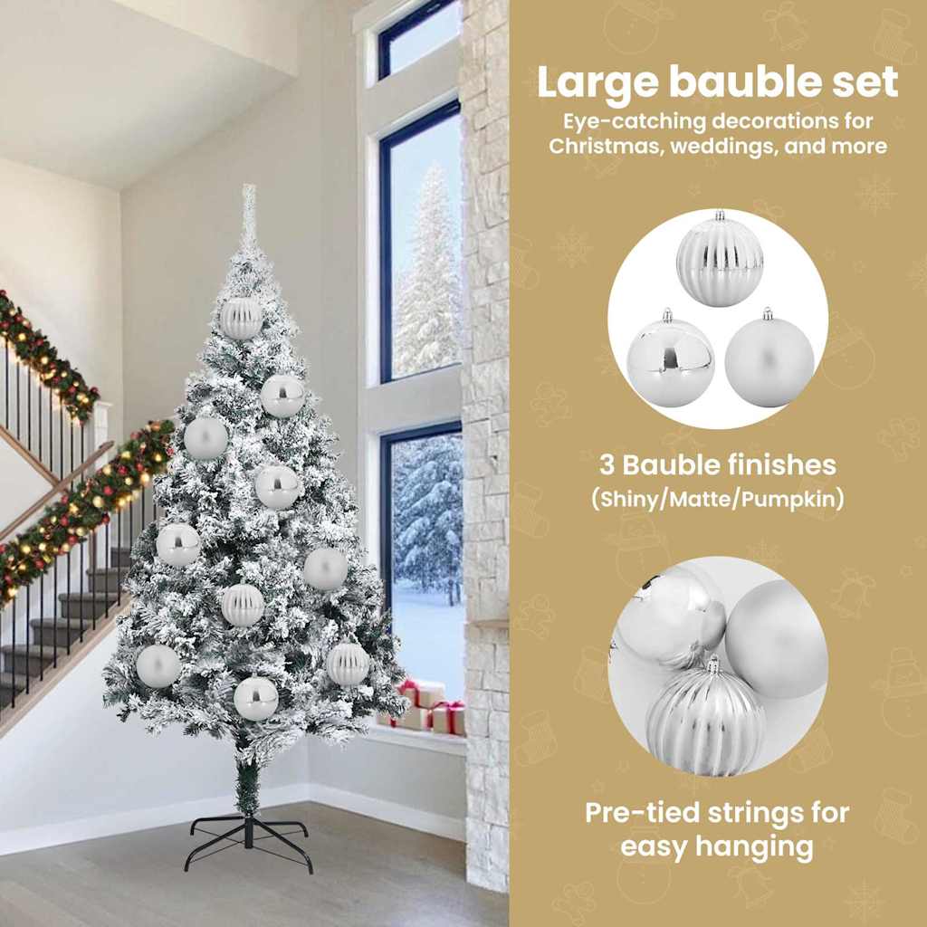 Kalėdinių Kraitės Rinkinys Kita 3 pcs Sidabro Ø 25 cm XXL