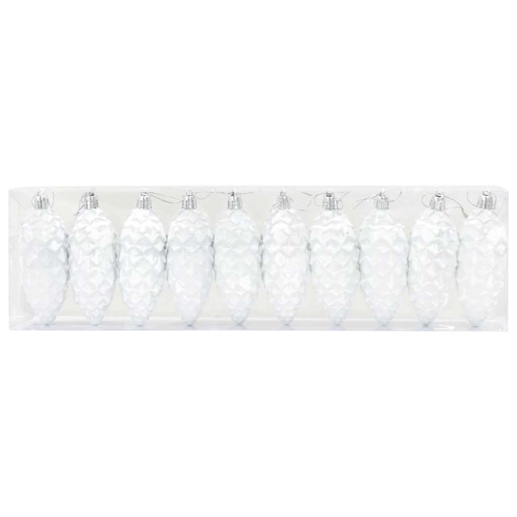 Kalėdų puošmena su pušų kankorėžiais 40 pcs Balta Plastmasė