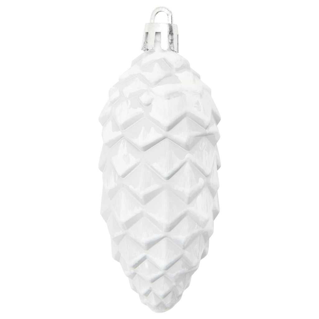 Kalėdų puošmena su pušų kankorėžiais 40 pcs Balta Plastmasė