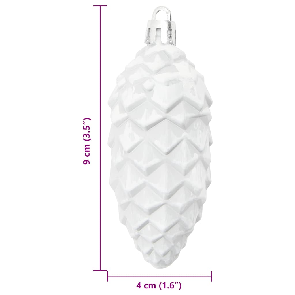 Kalėdų puošmena su pušų kankorėžiais 40 pcs Balta Plastmasė