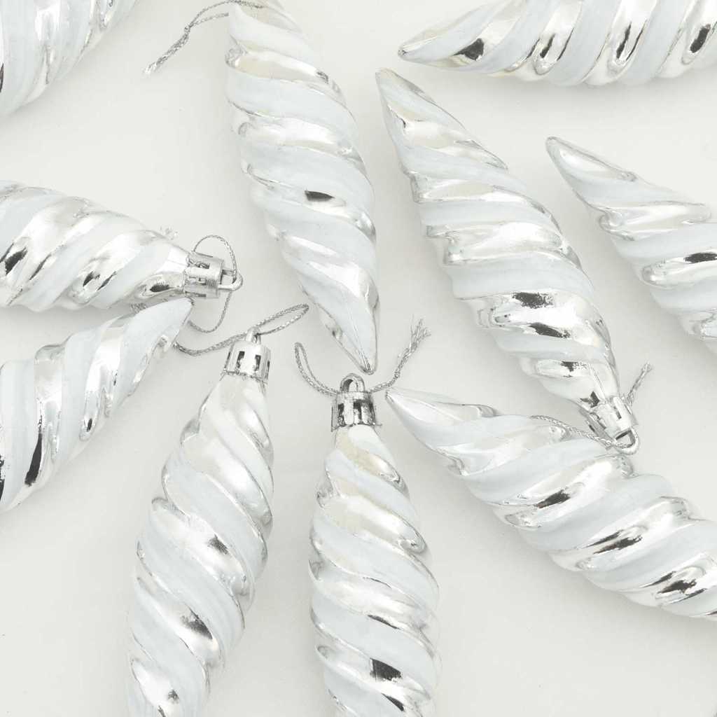 Kalėdinis spiralinis kamuolys 40 pcs Sidabro Plastmasė