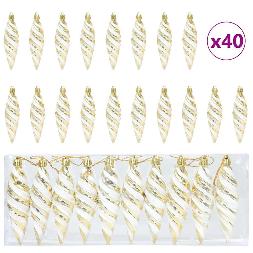 Kalėdinis spiralinis kamuolys 40 pcs Auksinė Plastmasė