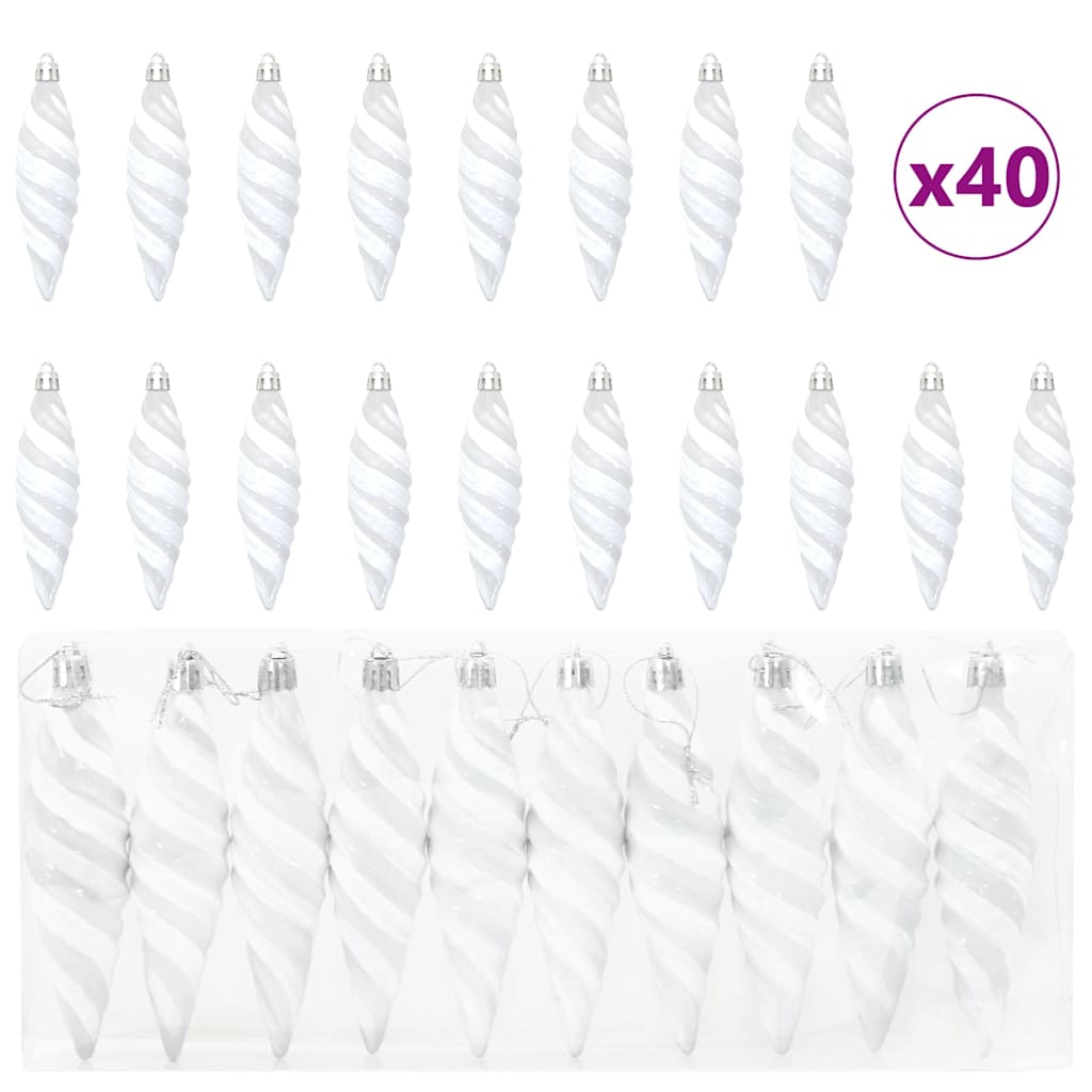 Kalėdinis spiralinis kamuolys 40 pcs Balta Plastmasė