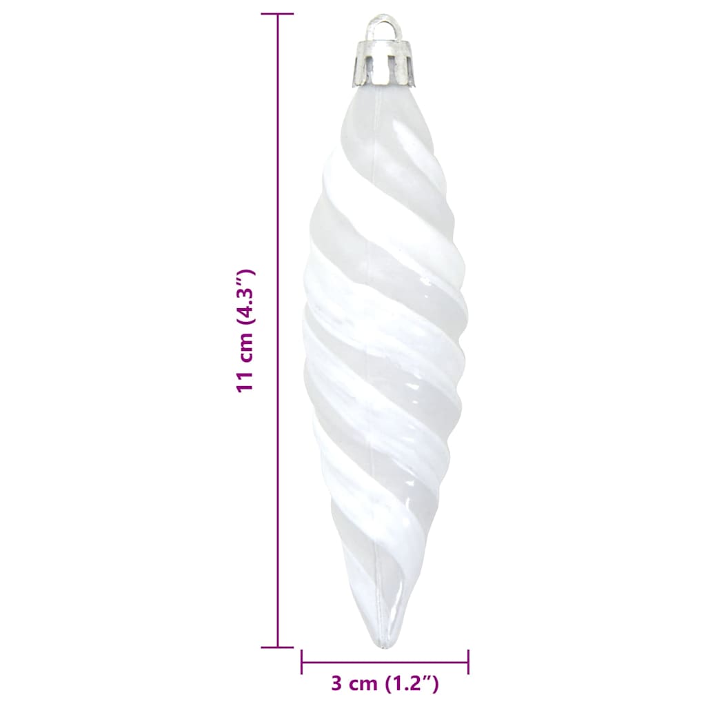 Kalėdinis spiralinis kamuolys 40 pcs Balta Plastmasė